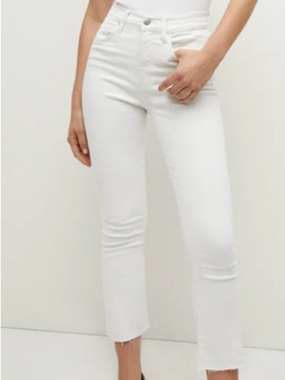 VERONICA BEARD JEANS WHITE CARLY KICK FLARE HIGH RISE NEW SIZE 27